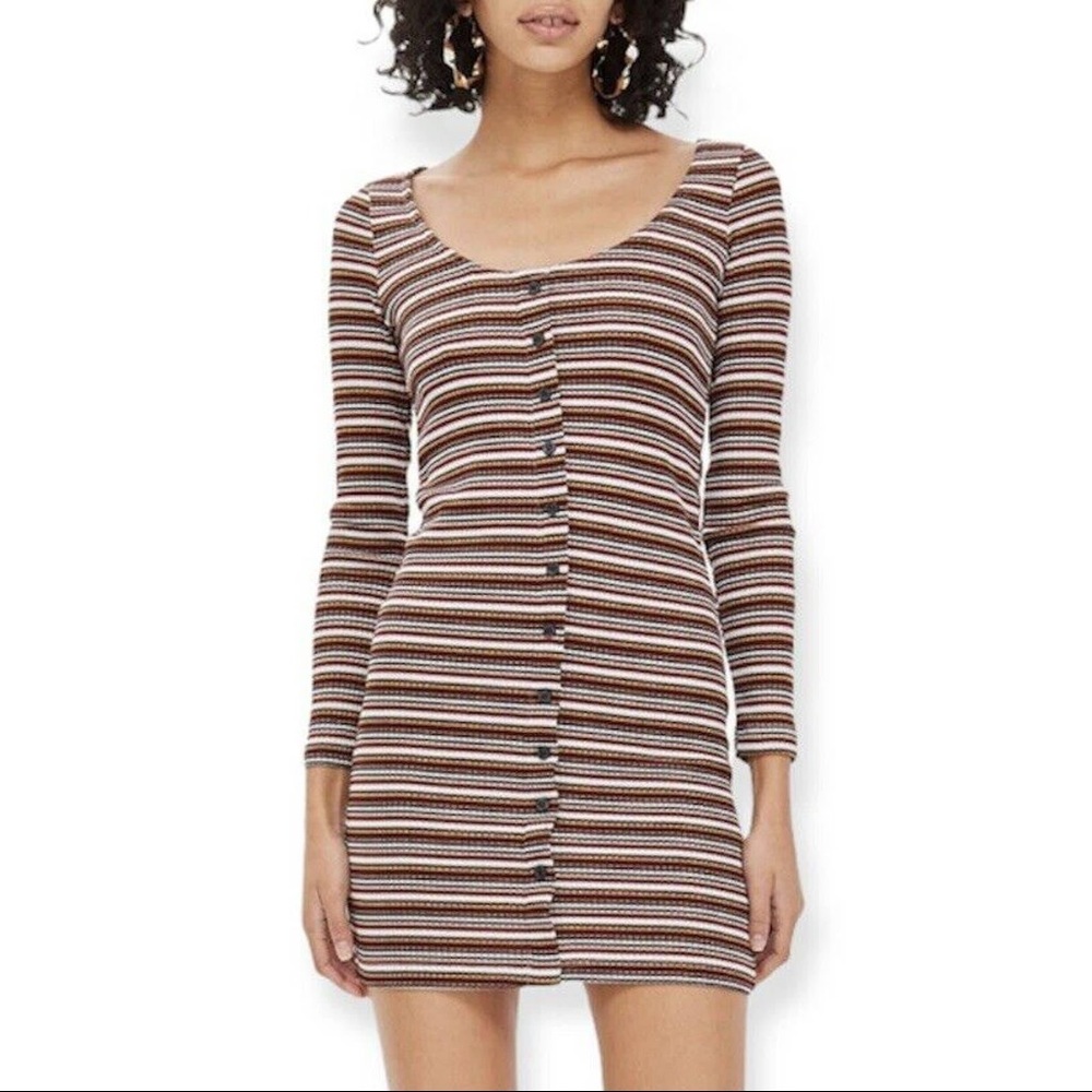 Topshop Womens Multicolor Stripe Dress